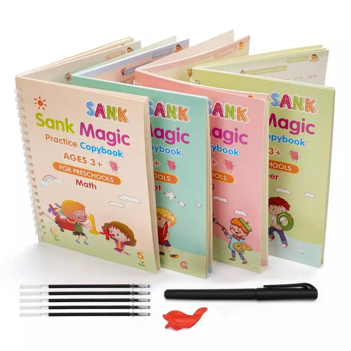 Magic Book Buy 1 set & Get 1 set FREE ( 8 Book + 20 Refill+2 Pen+2 Grip )