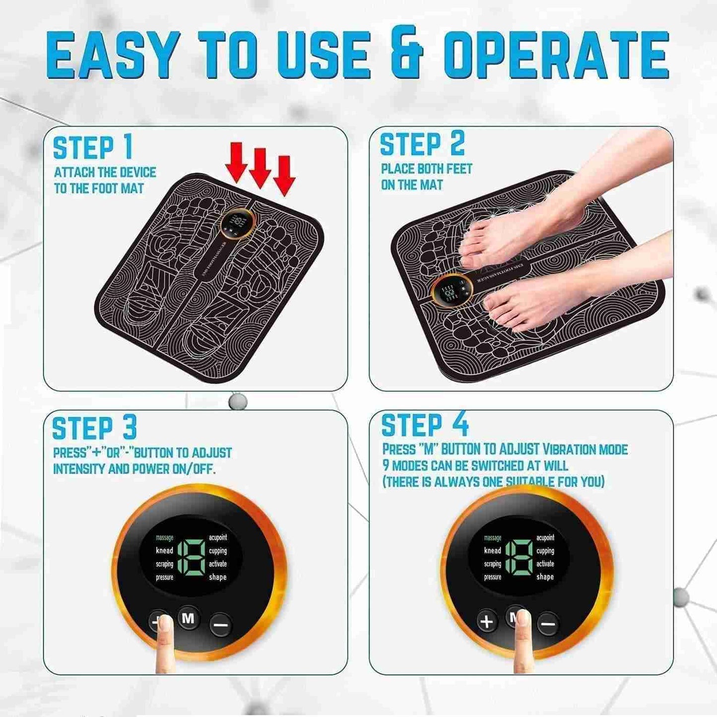 Foot Iron Pain Reliever, Wireless Press Electric EMS Machine ( Version 2.0)